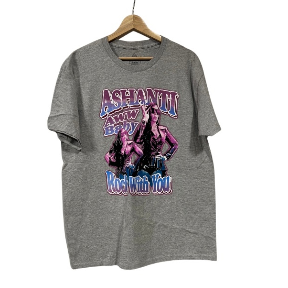 Unisex Gray Graphic T-Shirt Ashanti Band Tee